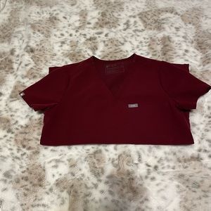 FIGS Catarina Scrub Top-  Burgundy in XS. Used in good condition.